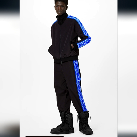 NWOT**LV FAIR ISLE STRIPES NYLON TRACKSUIT** Jacket & Pants - Picture 1 of 5